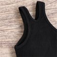 thumbnail image 4 of Xudanell Girls Athletic Shirts One Shoulder Racerback Crop Sleeveless Toddler Kids Top for Ballet Gymnastics Activewear Black 18-24 Months, 4 of 6