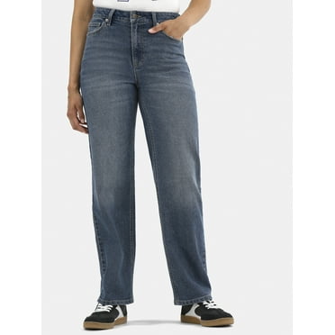 No Boundaries Women's Plus High-Rise Straight Leg Jeans, 30” and 32" Inseam, Sizes 00-24W