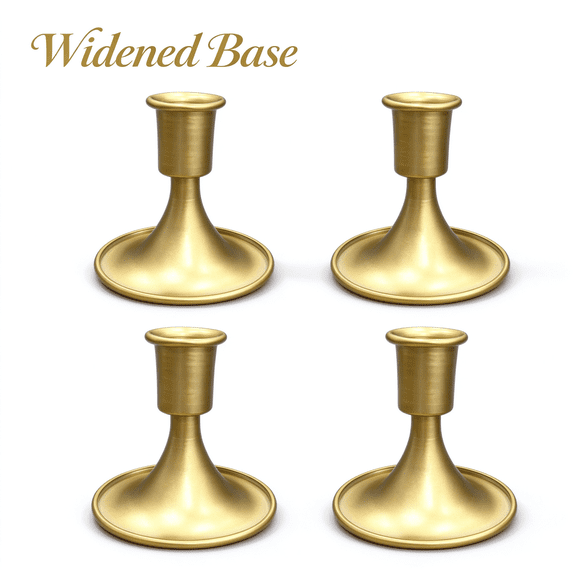 4-Pack Metal Taper Candle Holders, Gold Vintage Candlesticks Holder decor for Fireplaces,Table, Party and Wedding