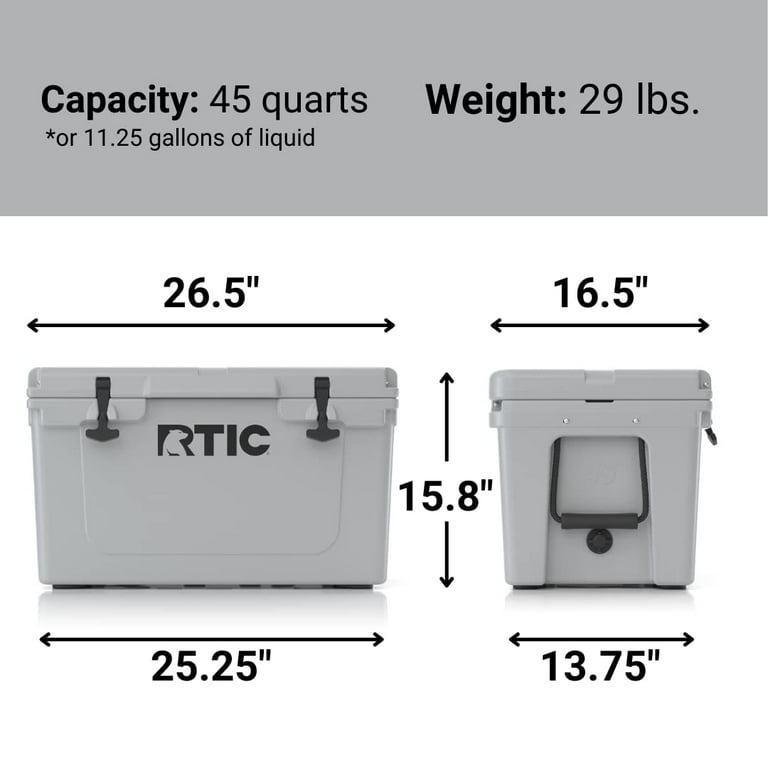 RTIC 45 QT Ultra-Tough Rotomolded Hard-Sided Ice Chest Cooler
