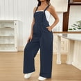 thumbnail image 2 of OGLCCG Women's Plaid Bib Overalls Loose Fit Summer Wide Leg Maternity Jumpsuit Casual Adjustable Strap Baggy Pregnancy Rompers with Pockets, 2 of 5