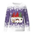 thumbnail image 4 of Craaazy Women's Fashion Christmas Snowman Printed Casual Round Neck Long Sleeve Loose Shirts Gifts, 4 of 4