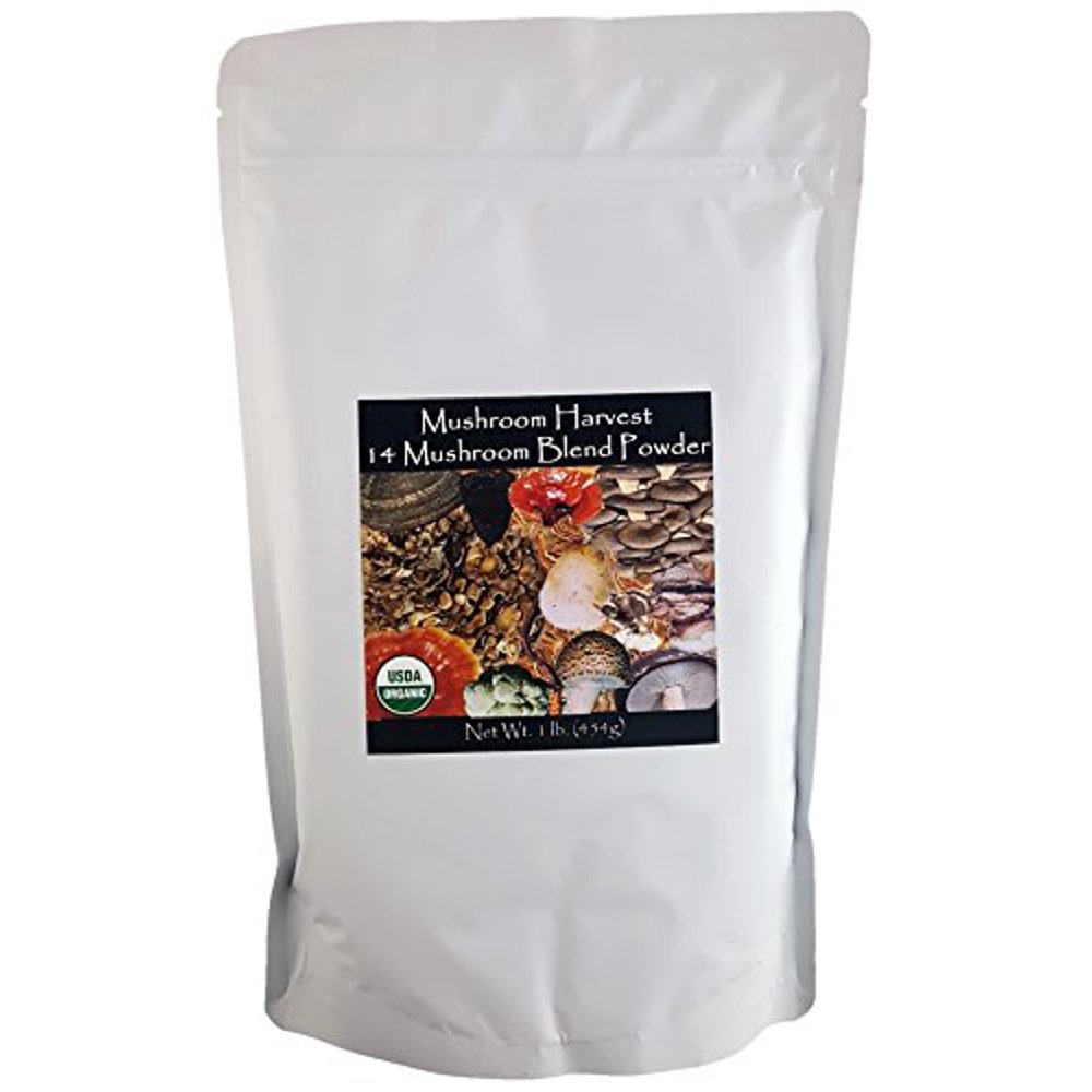 14 Mushroom Blend Powder Certified Organic 1lb. Bulk