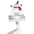 thumbnail image 2 of 6.75" White and Red LED Lighted Frosted Snowman Christmas Stocking Holder Foralization, 2 of 2