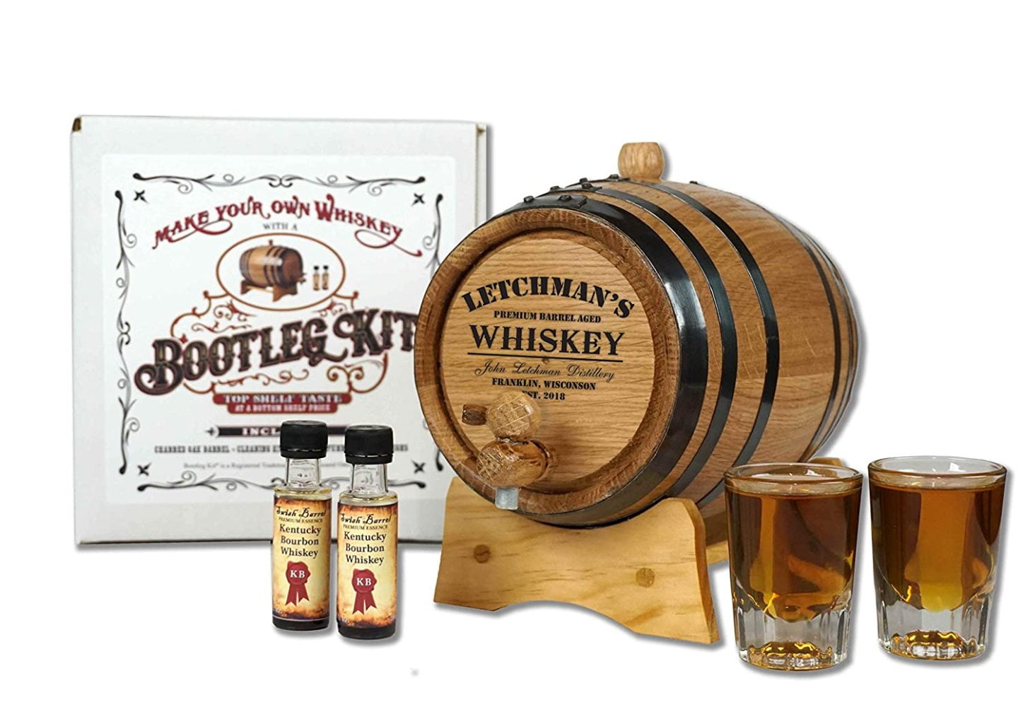 The Barrel Connoisseur® Refill Kit Whiskey Rum Bourbon Whiskey Oak Barrel 