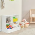 thumbnail image 2 of Cfowner 4-Cubby Kids Bookcase with Footboard, Multi-Bin Children's Storage Organizer Cabinet Shelf with Thick Wood Board for Children Girls & Boys Bedroom Decor Room, 2 of 6