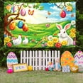 thumbnail image 4 of Ovzne Spring Wreath Fence Easter New Photo Material Photography Background Cloth On Clearance, 4 of 6