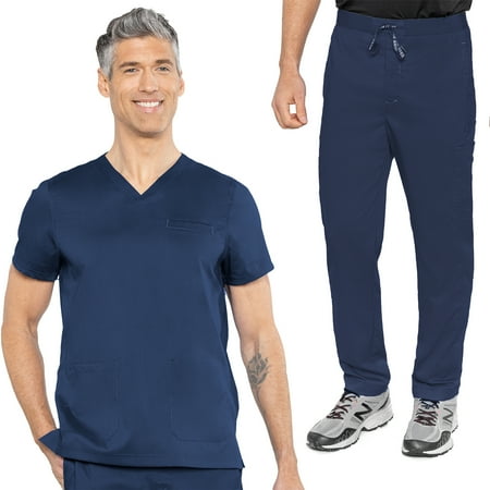 

Med Couture Men’s Wescott Three Pocket Top & Hutton Straight Leg Pant Scrub Set [XS - 3XL]