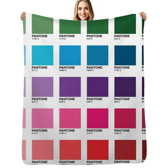 Shades of Pantone Colors Flannel Blanket Warm Soft Bedding Throws Winter Camping Chair Sofa Bed