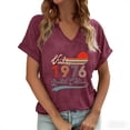thumbnail image 2 of Trendfront Womens Vintage 1976 Tee V Neck Casual Short Sleeve Loose Fit Tops Trendy Fashion T Shirts 50th Birthday Party Pullover Outfits, 2 of 4