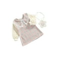 thumbnail image 2 of Kmbangi Girl Plaid Print Clothes Set Mesh-joint Midi Dress+Flower Shaped Bag, 2 of 7