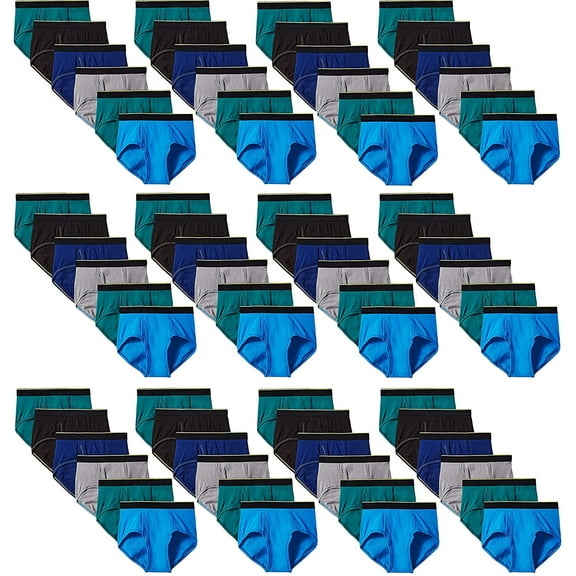 SOCKS'NBULK 72 Pack Men Cotton Briefs in Bulk for Homeless Shelter Donating, Wholesale Underwear for Mens (72 Pack Assorted Briefs)