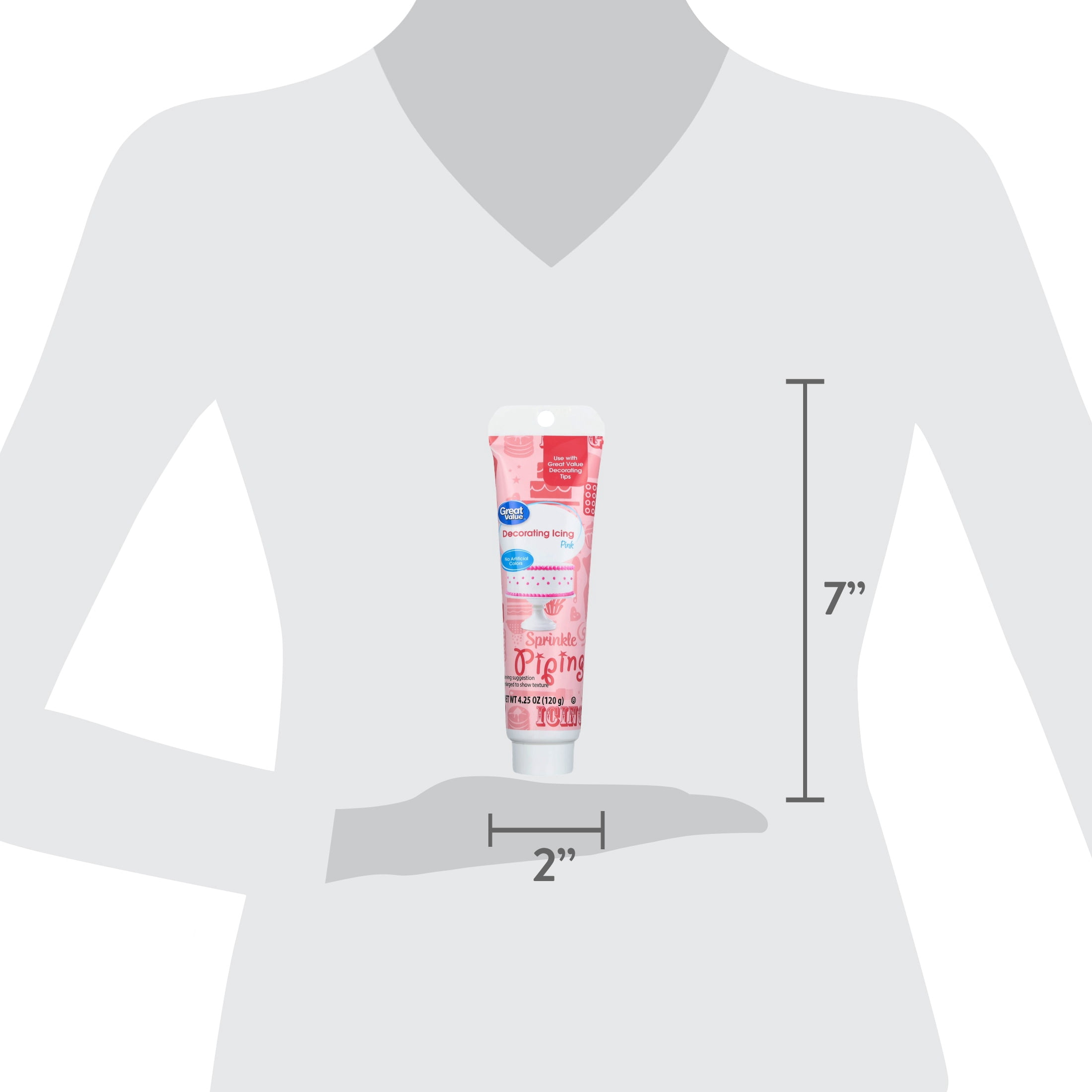Great Value Decorating Icing, Pink, 4.25 oz