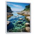 thumbnail image 2 of Designart "Beach Photo Calm Tidepools II" Nautical & Beach Floater Framed Wall Decor, 2 of 7