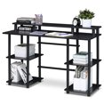 thumbnail image 3 of Furinno Turn-N-Tube Computer Desk with Top Shelf, Espresso/Black 17045EX/BK, 3 of 6