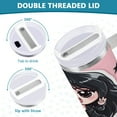 thumbnail image 4 of 40 oz Tumbler with Handle and Straw Lid Rock and Roll Girl Singing Insulated Vacuum Water Bottle Stainless Steel Travel Cup, 4 of 8