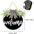thumbnail image 2 of Morttic Welcome Sign for Front Door,Handcrafted Welcome Door Sign, 11.8 Inch Welcome Sign Wreath for Front Porch Hanging Sign Decor Farmhouse Porch Spring Welcome Sign for Wall Outside(Black), 2 of 6