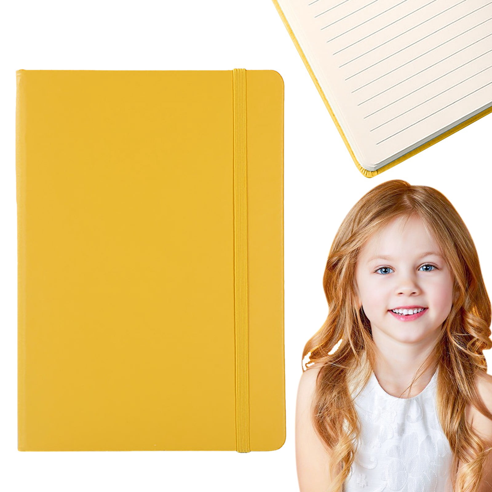 VKLU 3 Pack A5 Lined Notebooks, Aesthetic Vegan Leather Hardcover Journals for Academic Study & Business, 160 Pages Ink-Proof Writing Pads, Assorted Colors