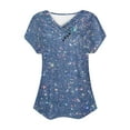 thumbnail image 4 of Viikei Summer Tops for Women 2025 Stylish Printed Plus Size Short Sleeves Basic Tee for Women Women's V-Neck Fashion Casual Short-Sleeved Spring And Summer Top, 4 of 5
