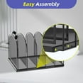 thumbnail image 3 of File Organizer for Desk 5-Section Mesh Desk Organizer Vertical File Holder Desktop Organizer File Sorter File Folder Holder for Office Supplies Black, 3 of 4