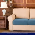 thumbnail image 5 of Subrtex Cushion Covers Separate Seat Stretch Textured Grid (3PCS, Denim Blue), 5 of 6