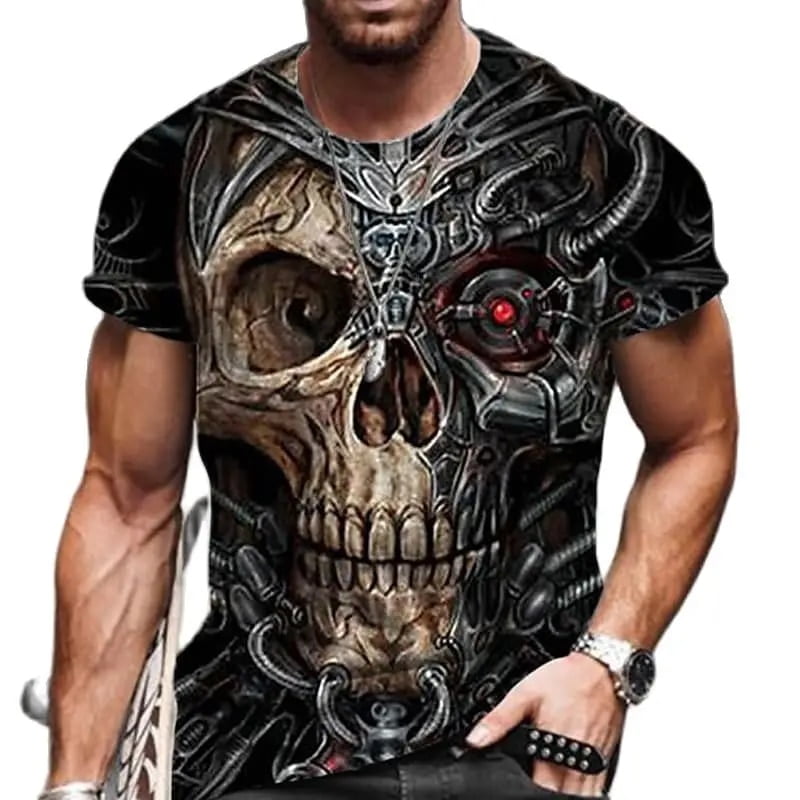 Vintage Skull T shirt For Men 3d Printed Skull Men s T shirts Oversized Short Sleeve Tops Tee Shirt Men Death Clothing Camiseta Walmart