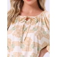thumbnail image 5 of Womens Nightgown Floral Long Sleeve Pleated Raglan Sleeve Elastic Cuff Midi with Pocket Sleepwear Nightdress S Yellow, 5 of 6