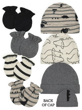 Gerber Baby Boy Organic Caps and Mittens Bundle, 7pc