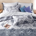 thumbnail image 3 of Bedtreat King Comforter Sets,7-Pieces Reversible Bedding Sets,Bed in a Bag with Comforter,Flat Sheet and Fitted Sheet,Pillowcases & Shams,Lisse,Blue Mirage, 3 of 6
