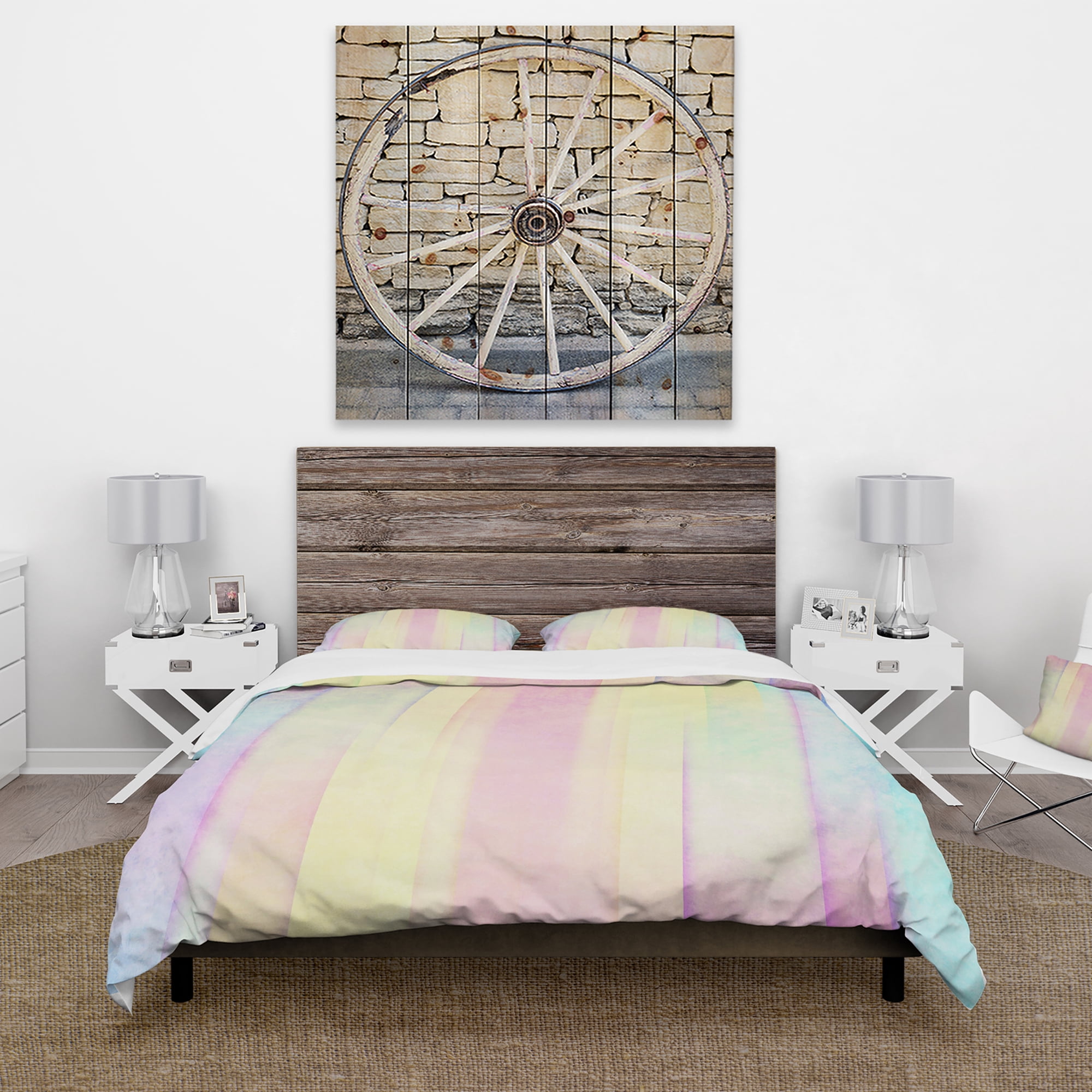 Designart 'Textured Abstract Grunge Background' Country Duvet Cover Set