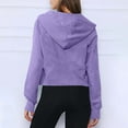 thumbnail image 3 of IROINNID Hoodie for Women Solid Casual Pullover Loose Fit Long Sleeve Fall Basic Tops with Zipper Pocket,Purple, 3 of 6