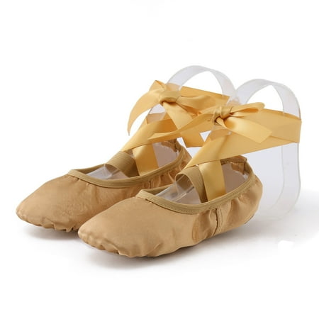 

kpoplk Baby First Walking Shoes Children Dance Shoes Strap Ballet Shoes Toes Indoor Yoga Training Shoes Sandals For Girls(Khaki)