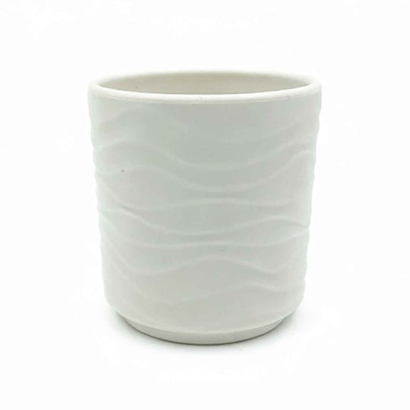 Decorative Wave Planter Pot Imitation Ceramic Lightweight Indoor Plant Pot for Orchid Snake Plant, Modern White Resin Flower Pot with Drainage Hole for Home Office Decor