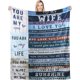 thumbnail image 1 of LHSHID to My Wife Gifts Blanket Anniversary Blanket You are My Life Letter Printed Flannel Blanket Warm Cozy Fuzzy Throw Blanket for Bedding Sofa and Travel 40x50in, 1 of 5