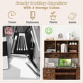 thumbnail image 6 of CRXX Desktop Bookshelf, Countertop Storage Hutch with 4 Shelves for Computer Desk, Dressing Tabletop Display Rack, Multipurpose Desk Hutch Storage Organizer for Home Office Dorm (Rustic Brown), 6 of 9