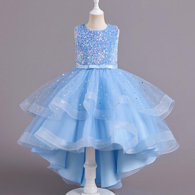 Flor Niñas Princesa Lentejuelas Bebé Boda Navidad Fiesta Trailing Vestido Adolescente Niños Elegantes Vestidos Para 3-15 Años