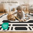 thumbnail image 4 of ODIKA 6'x9' Washable Area Rug Black White Geometric Precision Design Accent Contemporary Symmetry with Bold for Dining Room, Under Table, Office Décor, Non-Slip Chair-Friendly, 4 of 7
