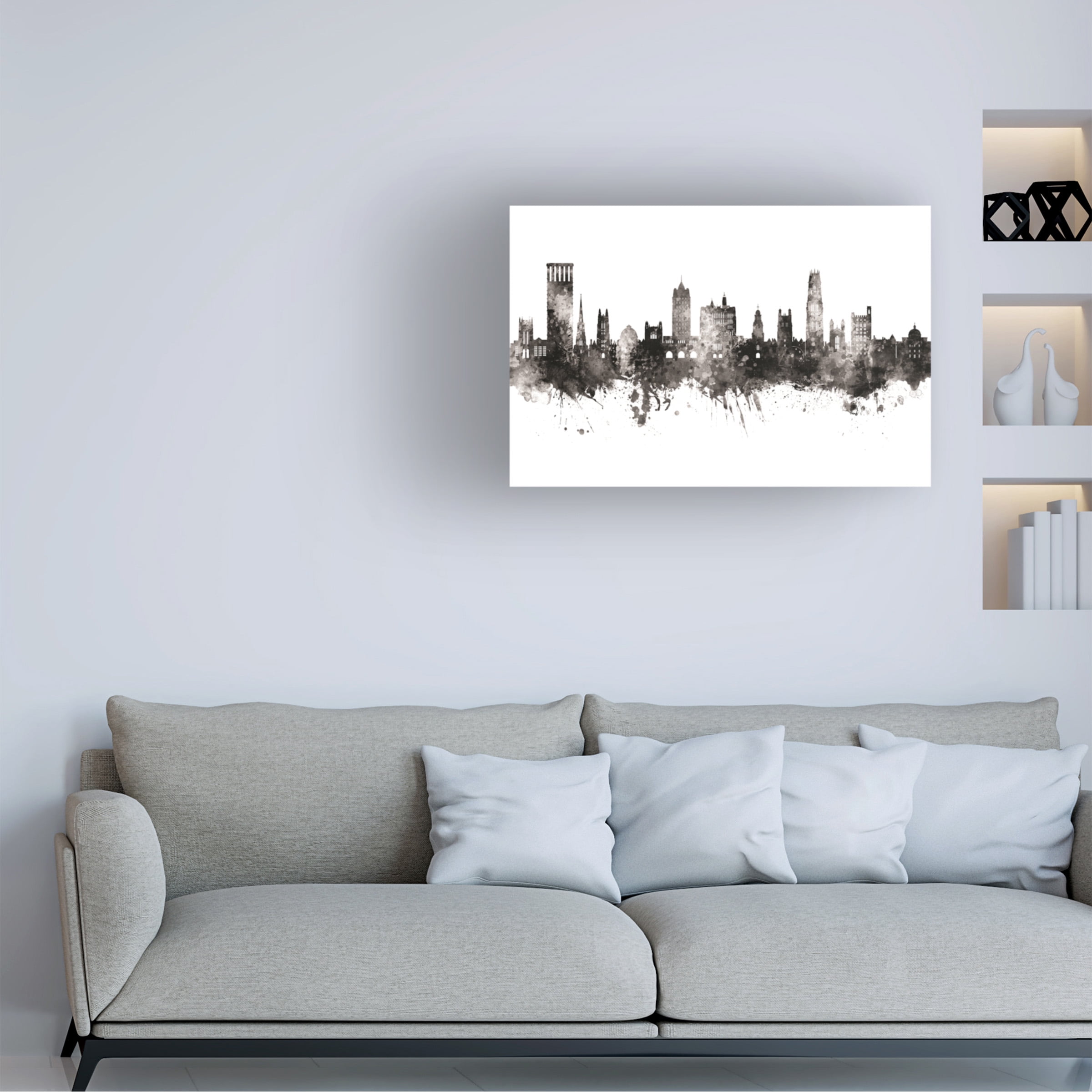 Michael Tompsett 'New Haven Connecticut Skyline BW' Canvas Art