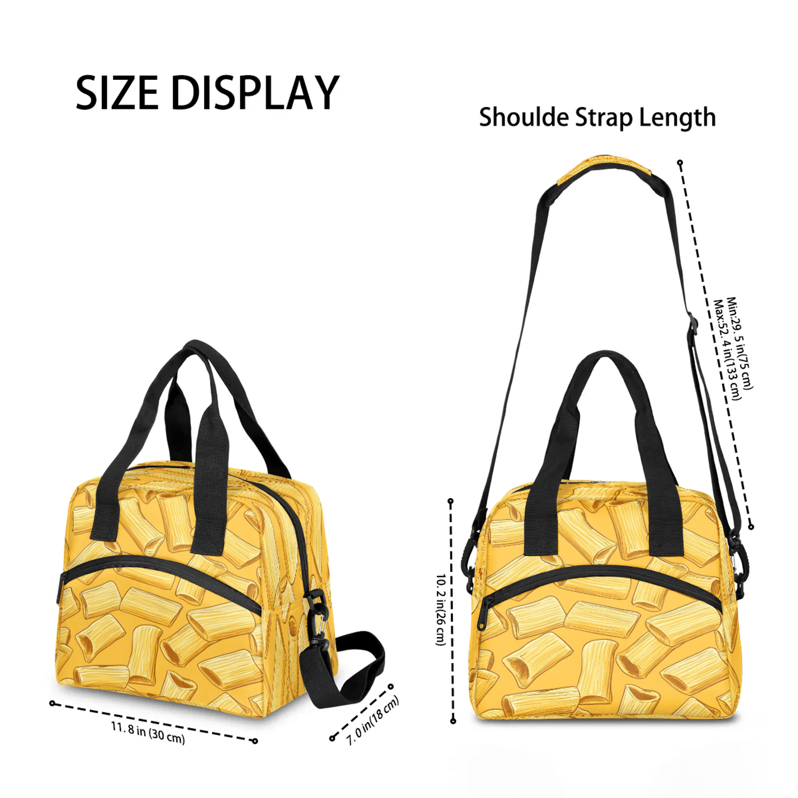 Herdesigns Noodles Lunch Bag for Women Men Adult, Funny Food Large Insulated Reusable Lunch Box Leakproof Portable Cooler Tote Bags for Work Picnic Beach