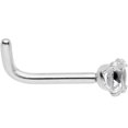 thumbnail image 3 of Body Candy Stainless Steel 3mm Clear Accent L-Shape Nose Ring 18 Gauge 1/4", 3 of 3
