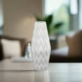 thumbnail image 3 of Dallyn Ceramic Rounded Bellied Vase with Round Lip and Embossed Wave Design, 3 of 7