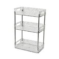 thumbnail image 1 of DOLITY Bathroom Storage Rack Bathroom Vanity Tray Modern Decor Dresser Tray Makeup Tray Clear White 3 Layer, 1 of 9