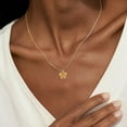 thumbnail image 2 of Dainty Butterfly Yellow Crystal Necklace Pear Citrine Pendant IN 14K Yellow Gold Vermeil- November Birthstone, 2 of 2