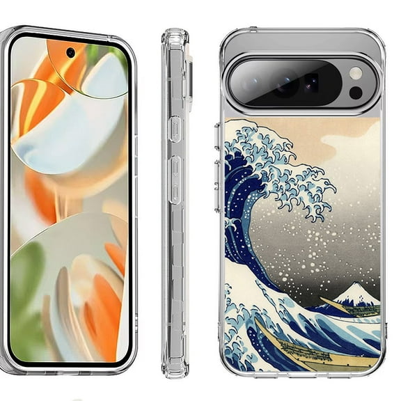 For Google Pixel 10 Pro XL Shockproof Protective Phone Case, by OneToughShield - Great Wave