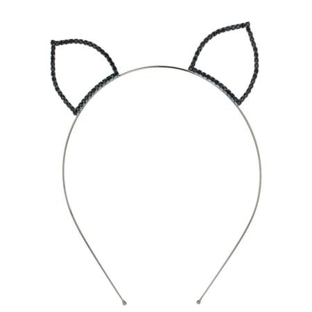 Crystal Ave Women's Halloween Costume Crystal Tiara Headband (Black Cat