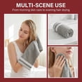 thumbnail image 6 of REGALWOVEN 2 Pack Pure Cotton Hand Towels with Textured Stripe Border, Soft Absorbent Quick Drying Decorative Towel Set for Bathroom Grey 29" x 13", 6 of 7