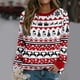 thumbnail image 2 of Suéter de cuello redondo con estampado de elementos de estilo navideño para mujer, jersey nuevo de otoño 2023, top versátil y cómodo, 2 of 3