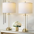 thumbnail image 7 of 27" Modern Table Lamp for Bedroom Set of 2 with USB A+C Ports, 3-Way Dimmable Bedside Lamp for Living Room Bedroom (Bulbs Included), 7 of 7