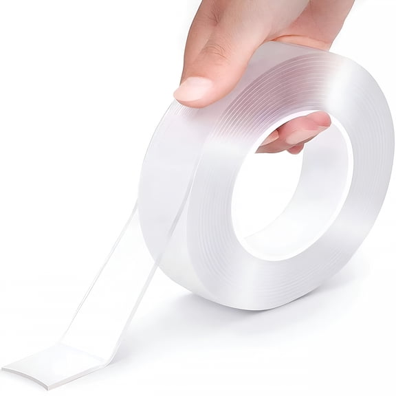 ICERUN Double Sided Tape Heavy Duty,Multipurpose Removable Reusable Strong Wall Tape Picture Hanging Strips Poster Sticky Tack Carpet Tape Large Size 16.5FT