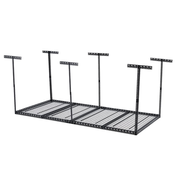 Garage Storage Overhead Storage Rack - Heavy Duty 240x120cm Black, 6 Columns, 660lb Capacity, Adjustable Height for Attic, Basement, Garage (1-Pack)